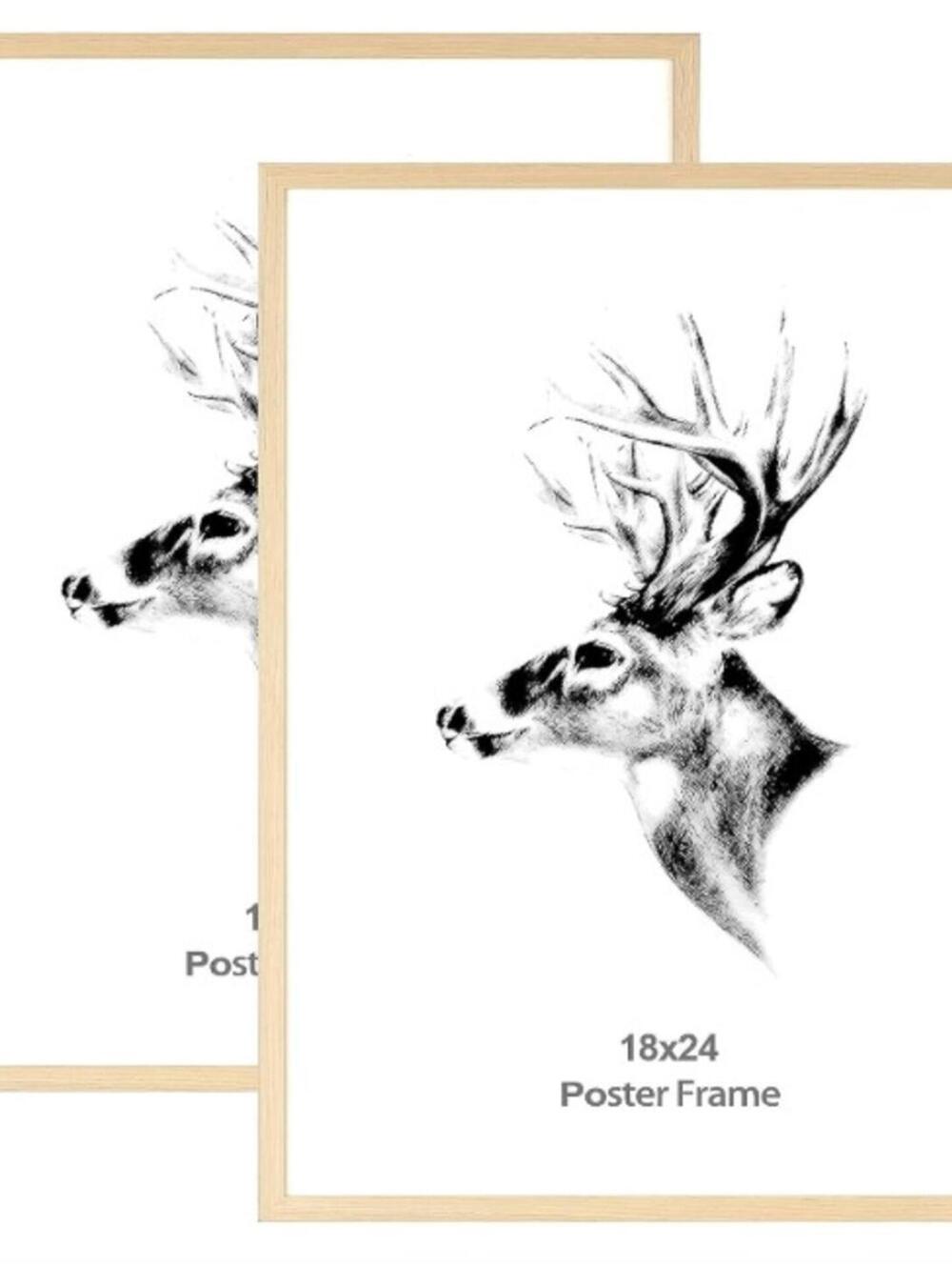 *2 PACK WALL FRAMES-18X24-WOOD-NATURAL